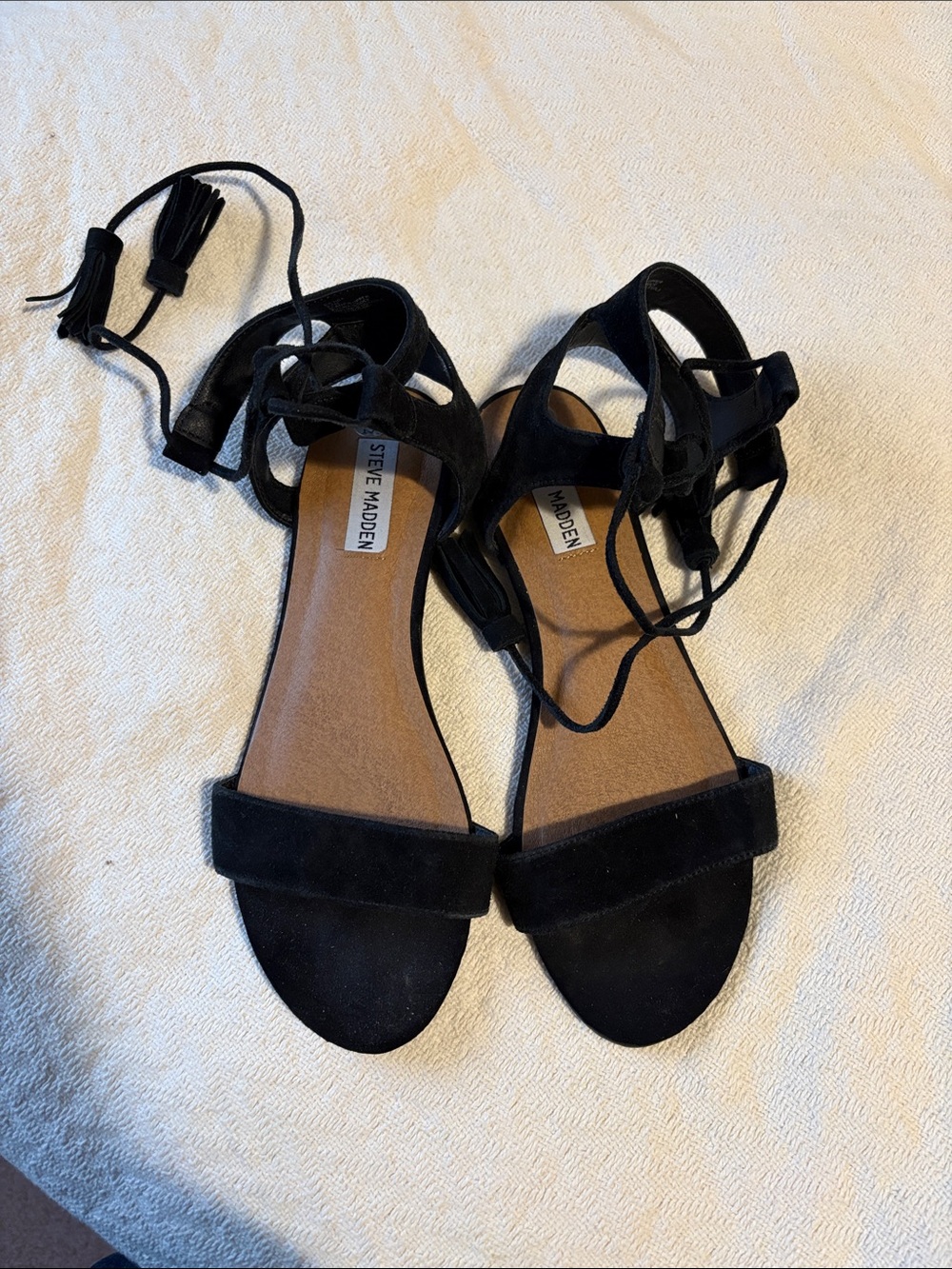 Steve Madden Ankle tie sandals - 8.5 black